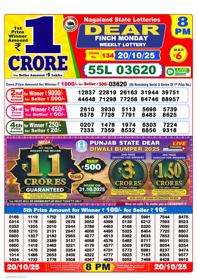 8:00 PM Lottery Result